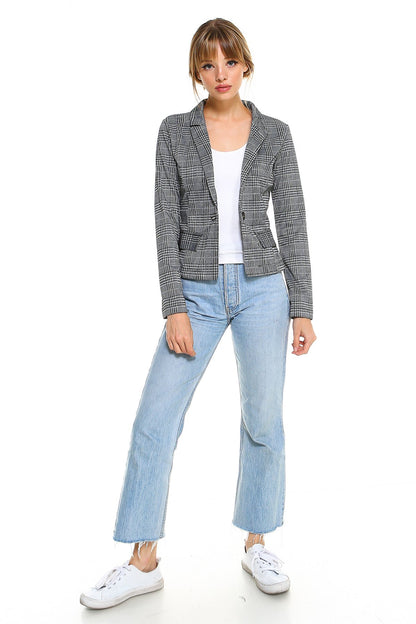 Point Plaid Blazer-Crafty Monkey