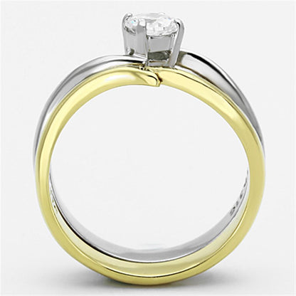 Two-Tone IP Gold (Ion Plating) Stainless Steel Ring-Crafty Monkey