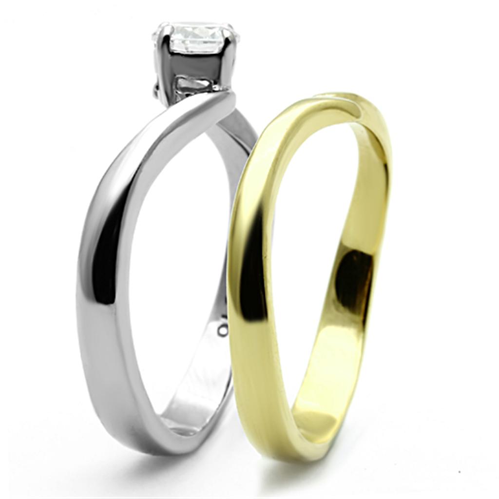 Two-Tone IP Gold (Ion Plating) Stainless Steel Ring-Crafty Monkey