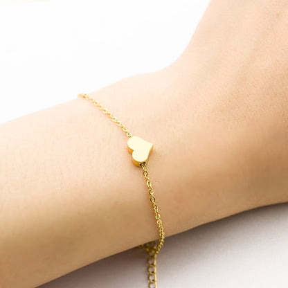 Tiny Heart Bracelet For Women Stainless Steel-Crafty Monkey