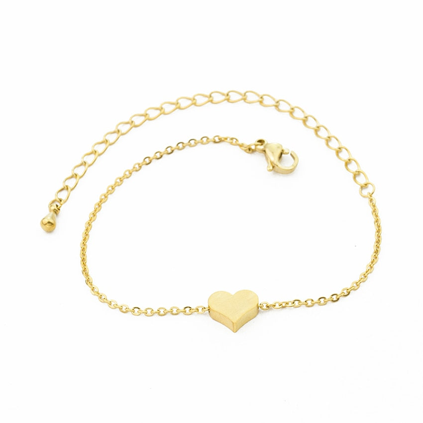 Tiny Heart Bracelet For Women Stainless Steel-Crafty Monkey