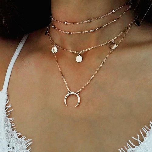 Crescent Horn Moon Necklace
