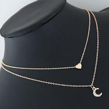 Moon and Heart Two Layer Necklace-Crafty Monkey