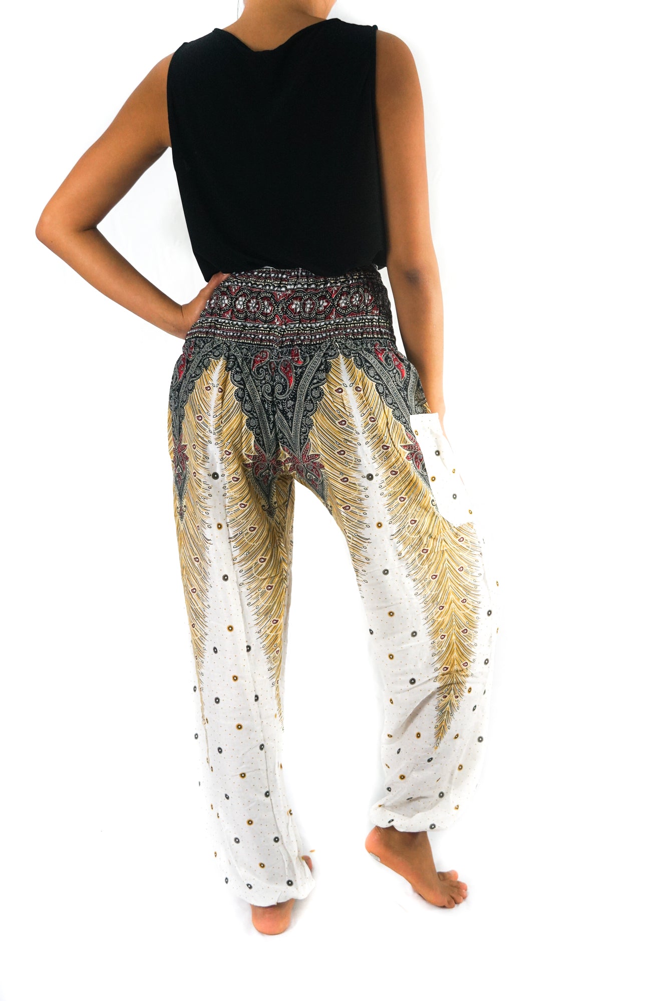 WHITE PEACOCK Women Boho Pants Hippie Pants Yoga-Crafty Monkey