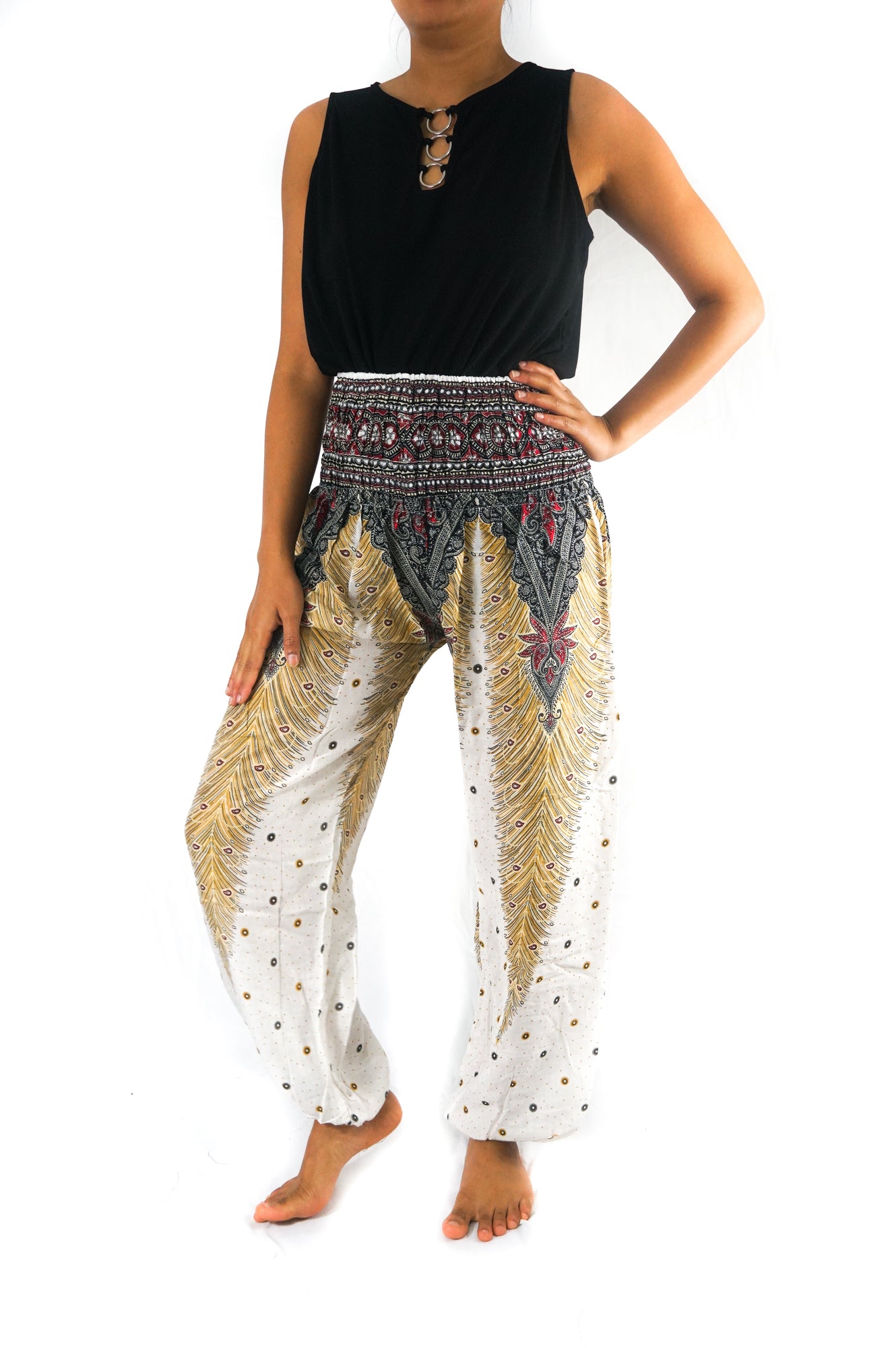 WHITE PEACOCK Women Boho Pants Hippie Pants Yoga-Crafty Monkey