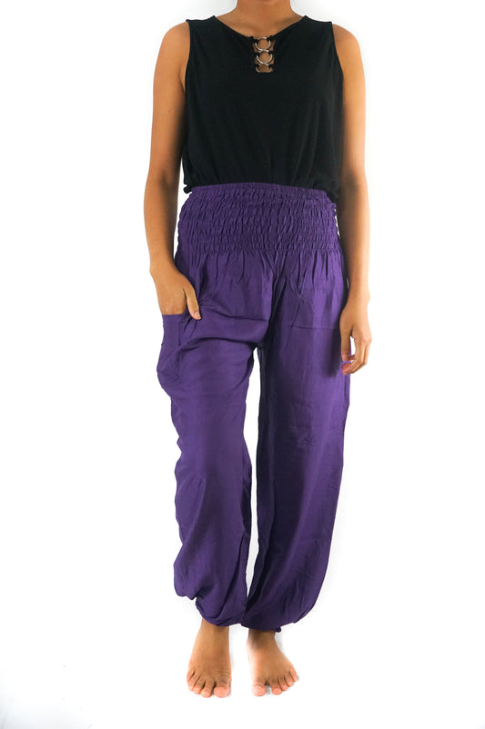 Purple Boho Pants Hippie Pants Yoga Pants Harem-Crafty Monkey