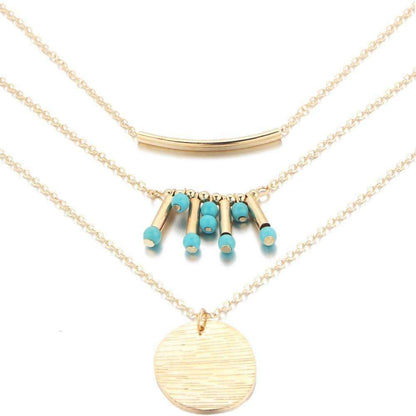 Turquoise Multilayer Necklace-Crafty Monkey