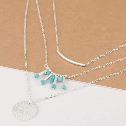 Turquoise Multilayer Necklace-Crafty Monkey