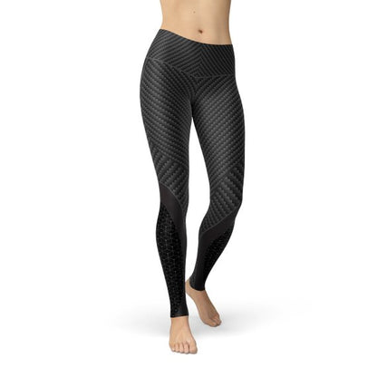 Womens Carbon Fiber Sports Leggings-Crafty Monkey