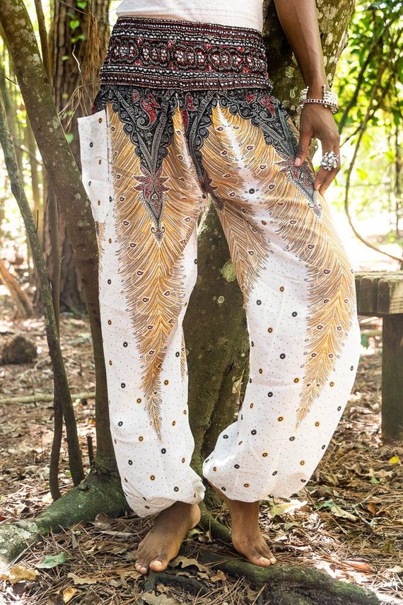 WHITE PEACOCK Women Boho Pants Hippie Pants Yoga-Crafty Monkey