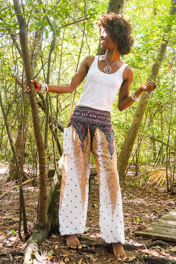 WHITE PEACOCK Women Boho Pants Hippie Pants Yoga-Crafty Monkey