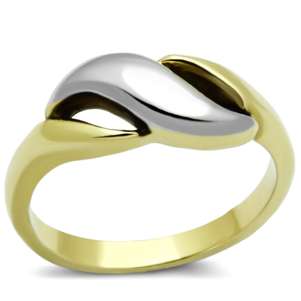 Two-Tone IP Gold (Ion Plating) Stainless Steel Ring-Crafty Monkey