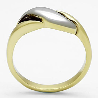 Two-Tone IP Gold (Ion Plating) Stainless Steel Ring-Crafty Monkey